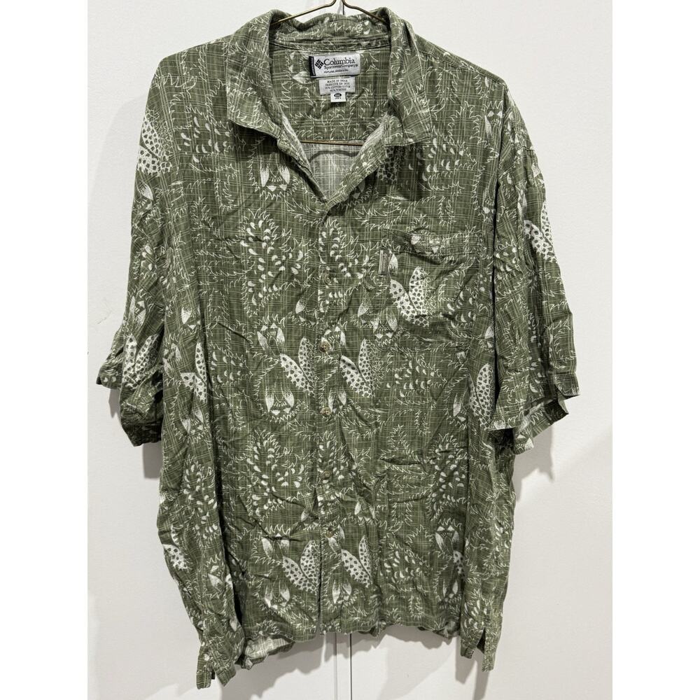 Columbia Men’s Green Cotton Short Sleeve Button-Down Size XXL